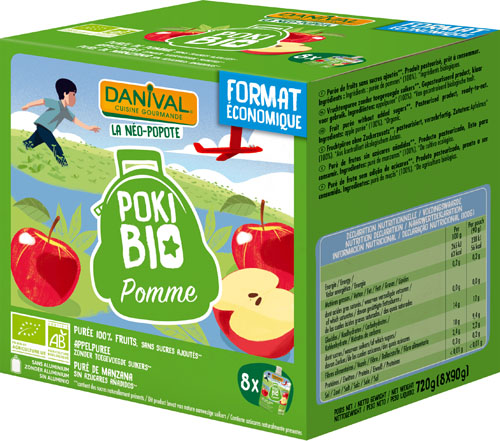 Danival Poki Purée de pommes bio 8x90g